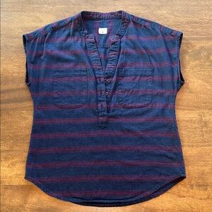 Bridge and Burn Striped Short Sleeve flannel shirt size small